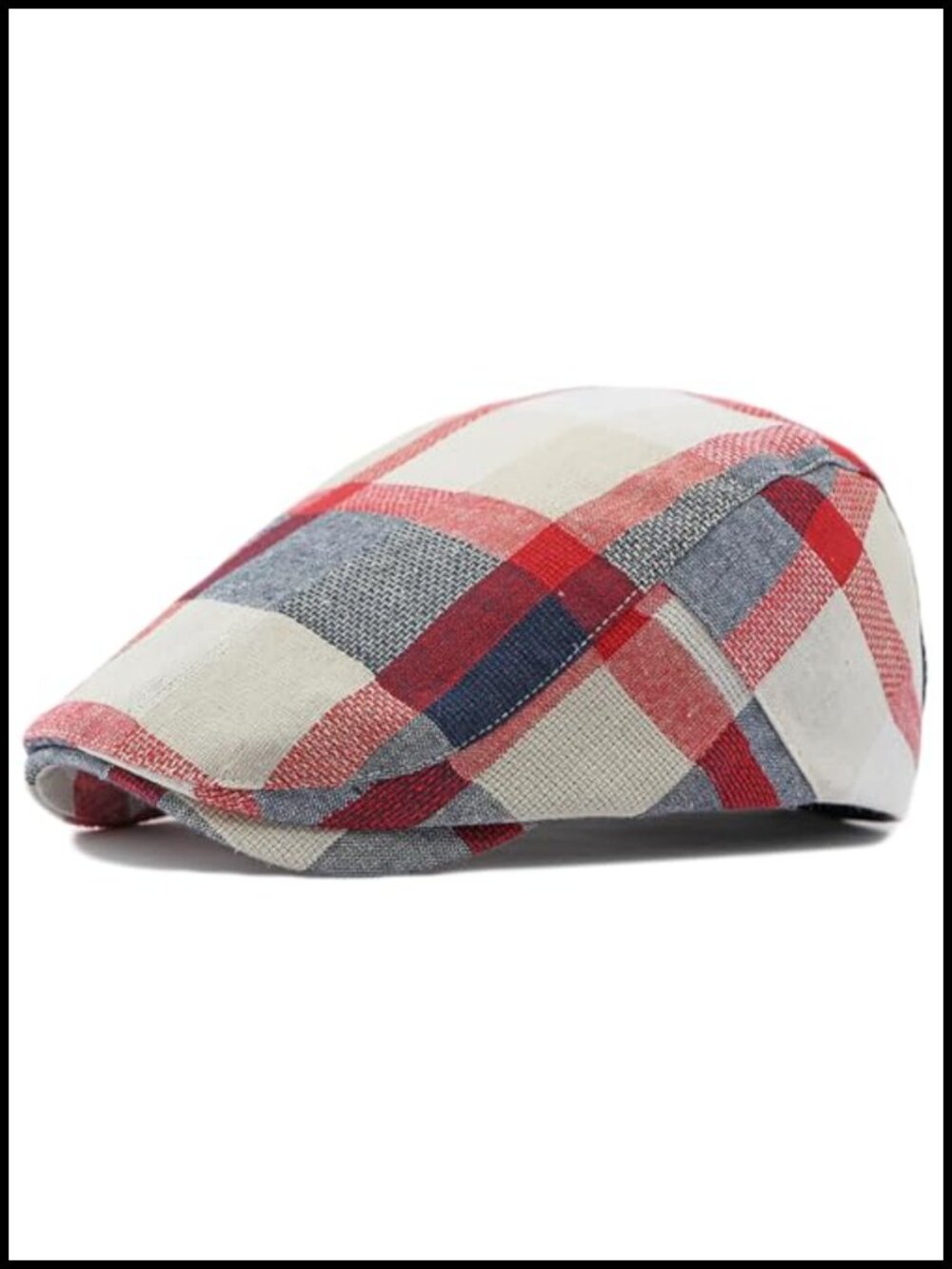 Plaid Newsboy Hat Flat Cap Adjustable Lightweight Unisex Ivy Cabbie